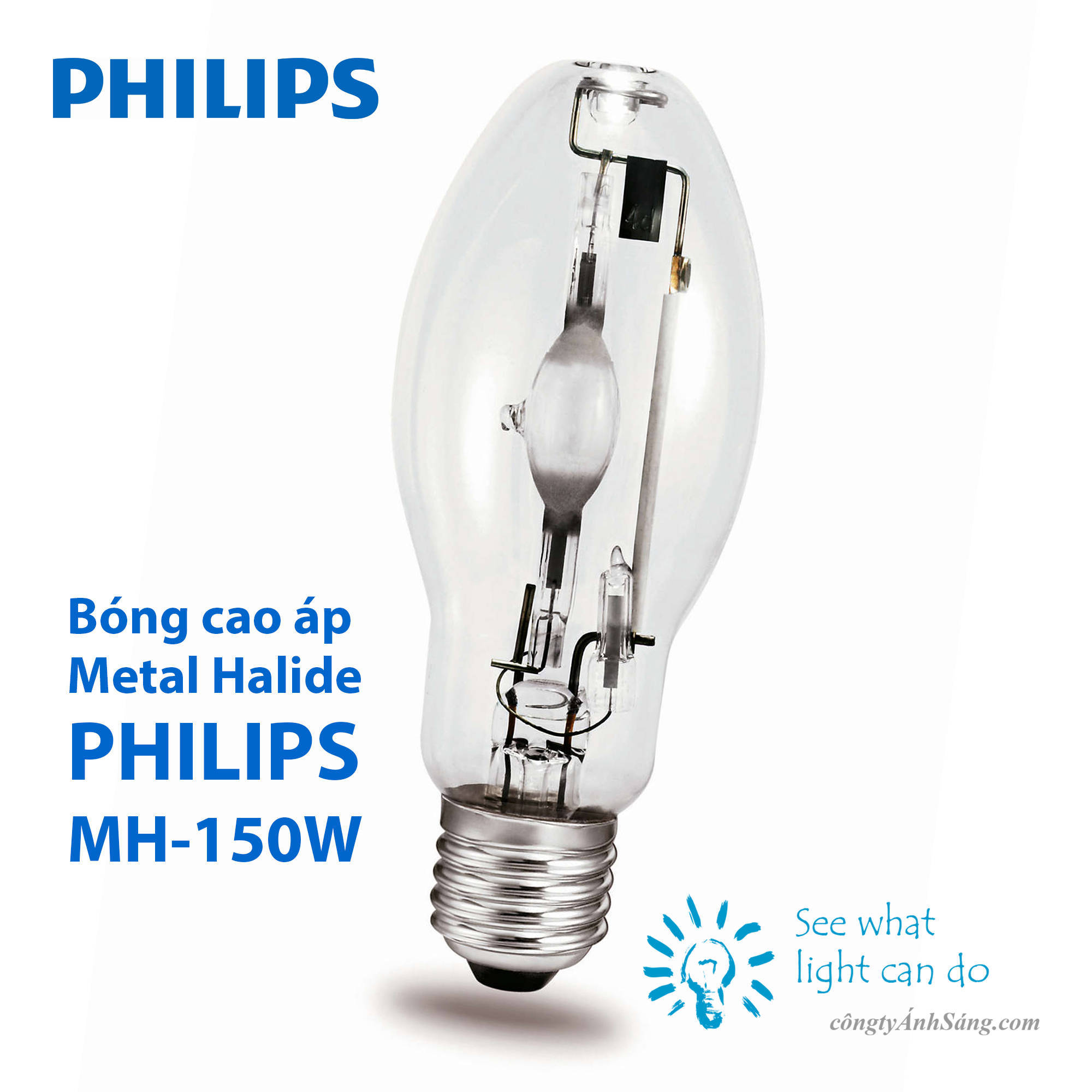Bóng Metal MH 150w, E27, Philips